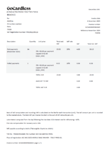 Facture fiscale GoCardless