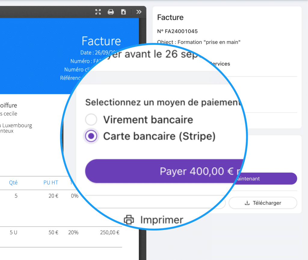 Stripe paiement en ligne